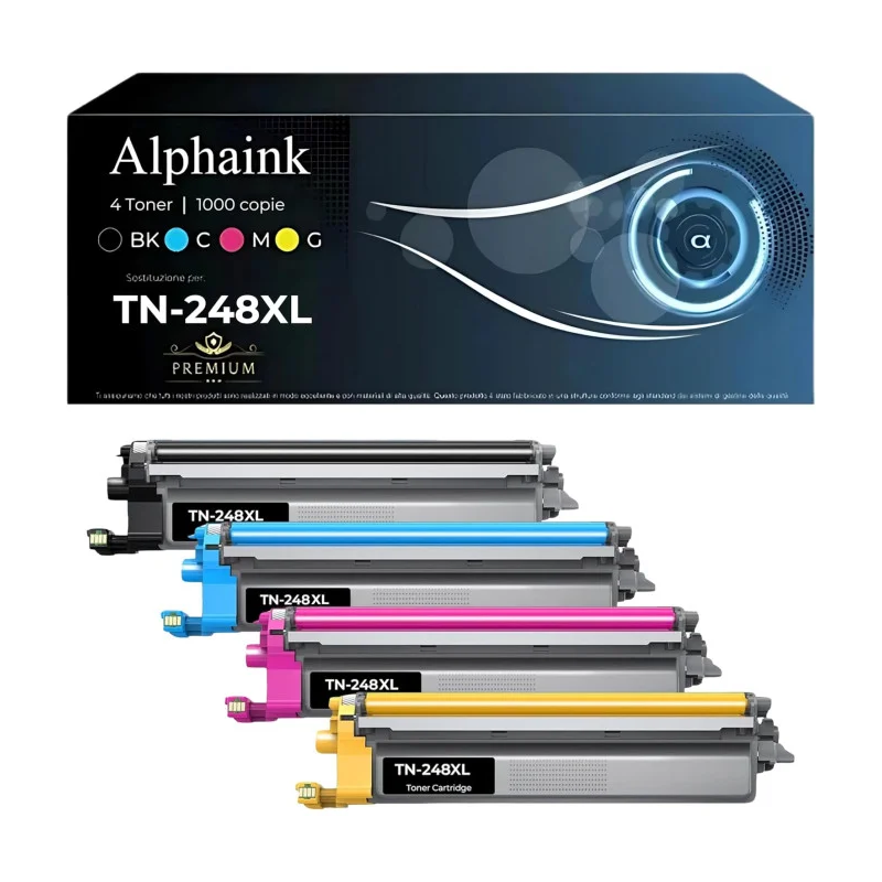 4 Toner Brother TN-248 XL Nero Ciano Magenta Giallo CON CHIP Compatibile